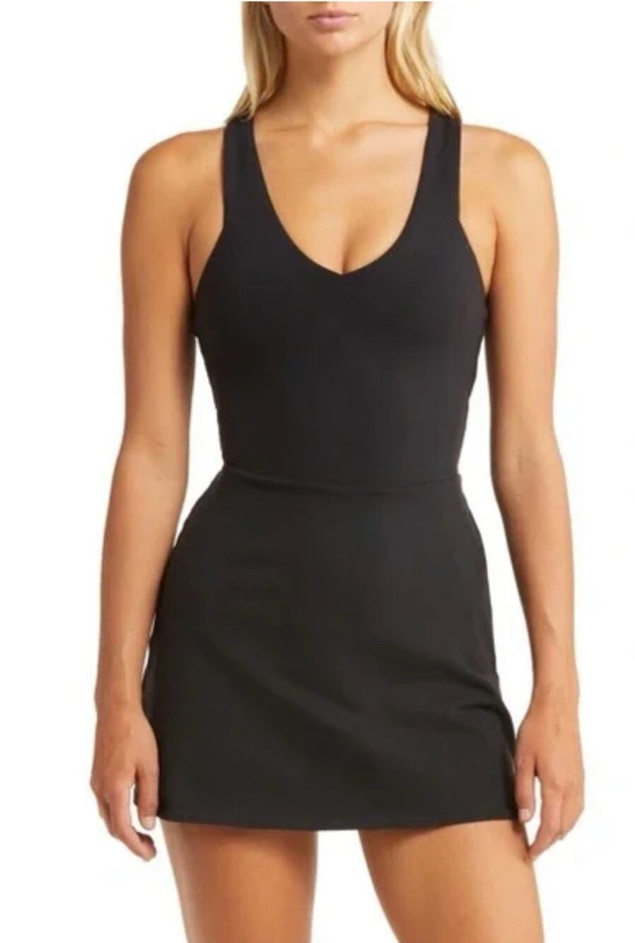 Alo Yoga Airbrush Black Tennis Dress Sz S
